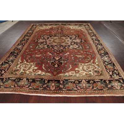 Sumayyah One-of-a-Kind 7'11" X 10'8" 1970s Wool Area Rug in Red