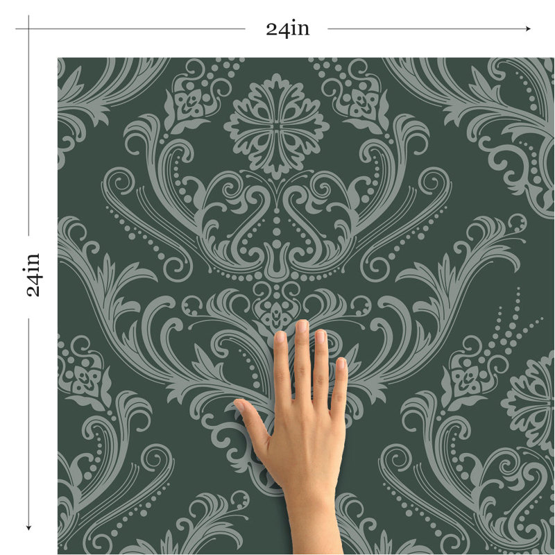 Renton Peel & Stick Damask, 126" L x 24" W
