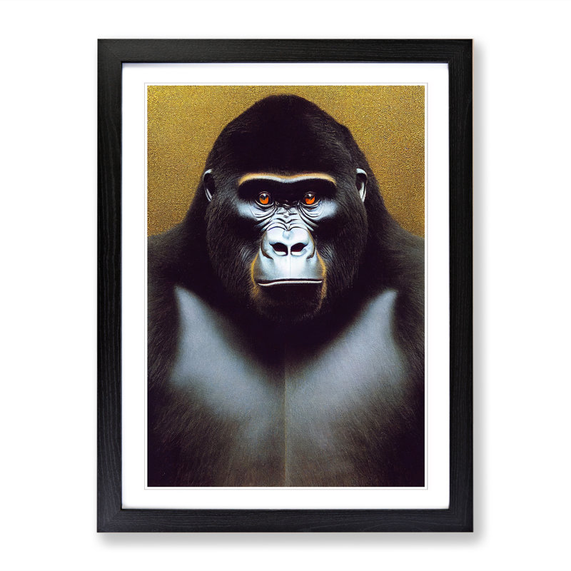 Gorilla - Picture Frame Print, Black, 64cm H x 46cm W x 2cm D