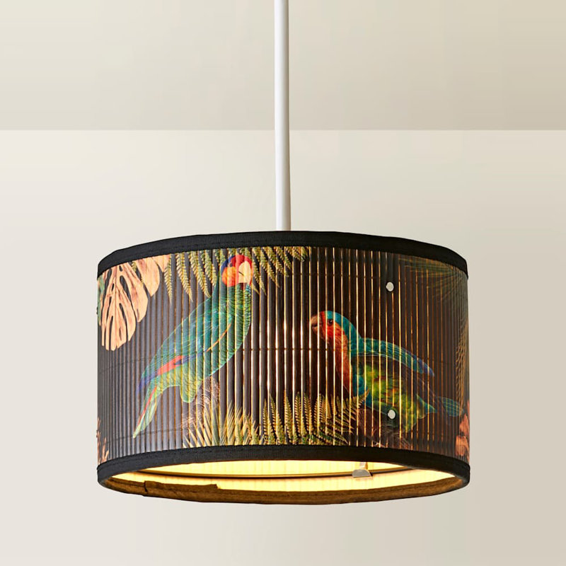 Anif Bamboo Drum Lamp Shade ( Slip-On ), 15cm H x 25cm W x 25cm D