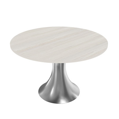 Parinka Round Conference Table with Metal Trumpet Base by Inbox Zero