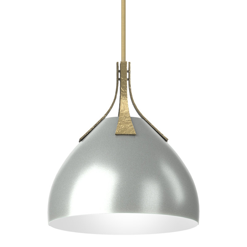 Summit 1 - Light Single Dome Pendant, Vintage Platinum, Modern Brass