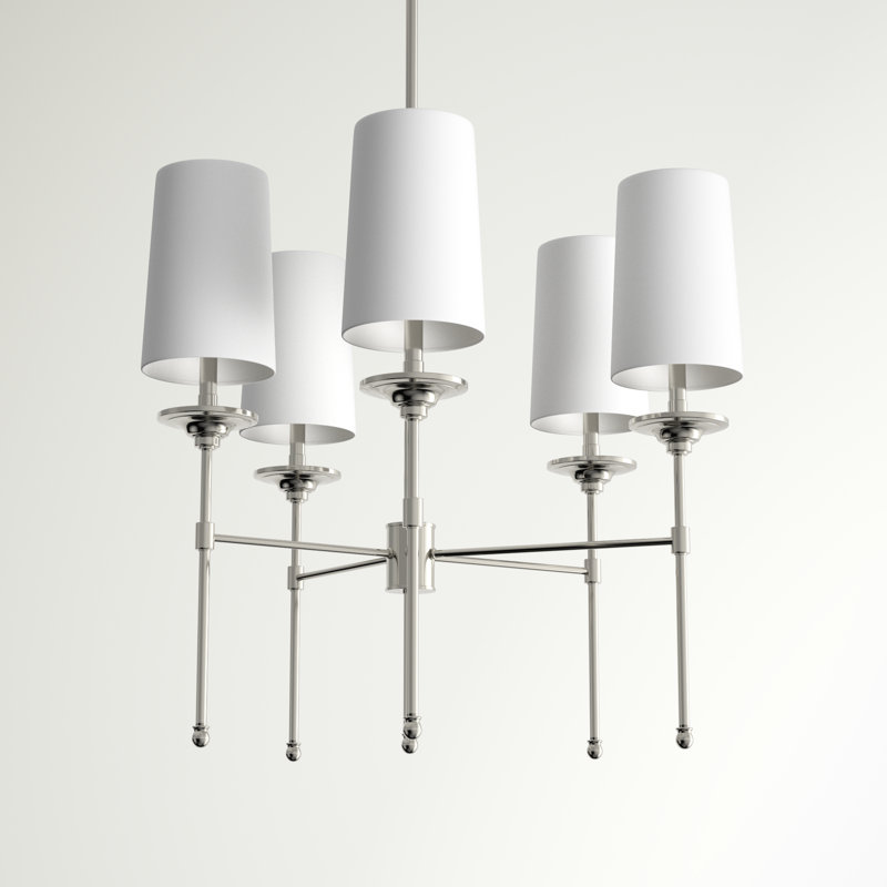 Kinley 5 - Light Dimmable Classic / Traditional Chandelier, Polished Nickel