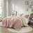 Miro Pink Soft Washed Color Block 3-Piece King/Cal King Comforter Set-99274767-99274763