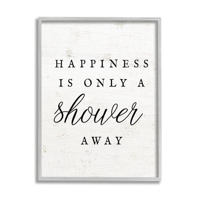 «Happiness Only A Shower Away On Wood» par Lil 'Rue, impression
