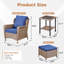 Ensemble de chaises longues d'extérieur 5 pièces avec table d'appoint et repose-pieds, chaises longues de patio pour porche ou terrasse-915055729