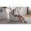 Chaise longue rembourrée en mousse Sherpa de 32,7 po de large avec capitonnage-886873181