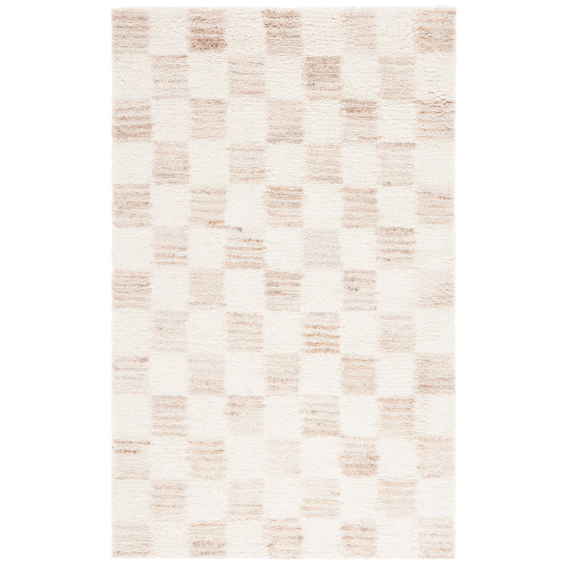 Vermont Hand Tufted Wool Pile Checkered Rug, Rectangle 3' x 5'