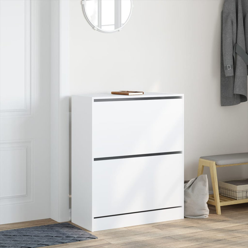 12 Pair Shoe Storage Cabinet, White