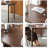 Modern Nut-Brown Round Solid Wood Dining Table-2034730162