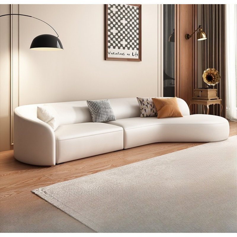Canapé Creative Leisure, Blanc cassé, H 29,53 po x l 118,11 po x P 53,15 po