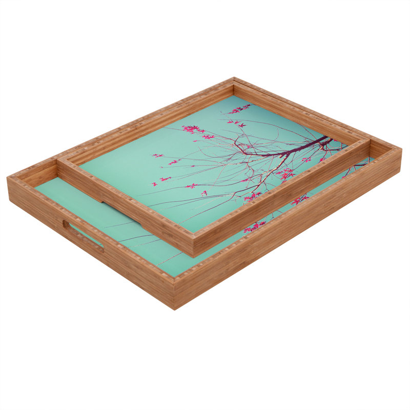 Happee Monkee Wood Tray, 1.75" H x 18" W x 14" D