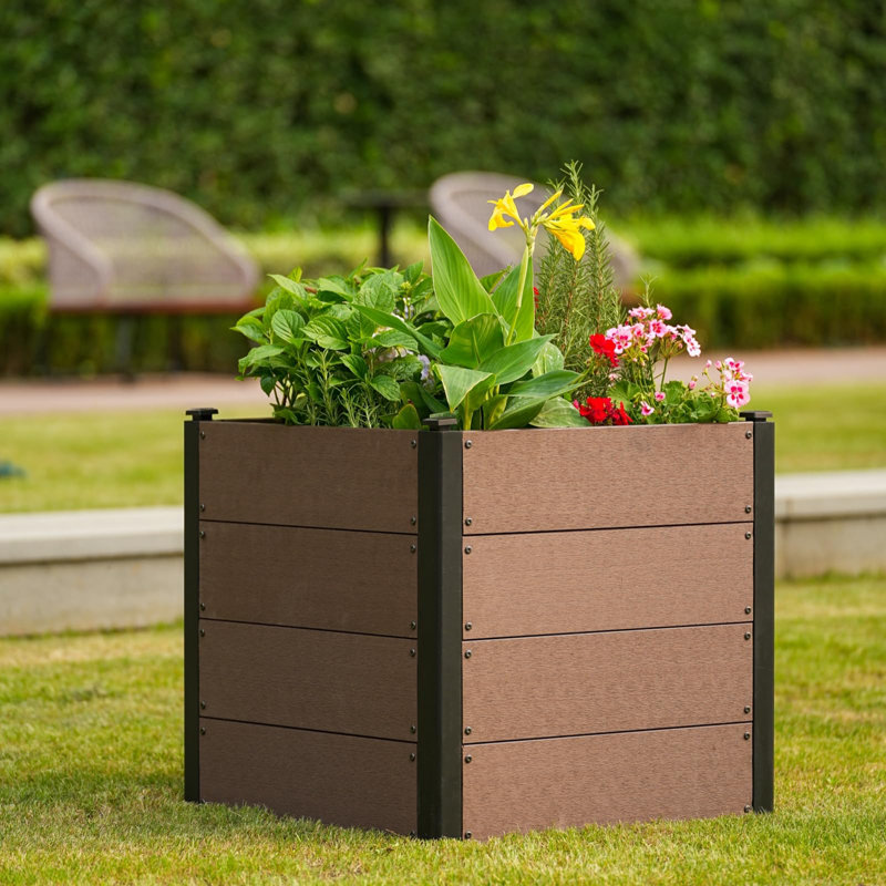 Wood Raised Garden Bed, 60cm H x 64cm W x 64cm D