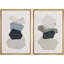 Mid-Century, formes géométriques pastel bleues et vertes, formes abstraites modernes sur toile, 2 pièces-92285120-92285124