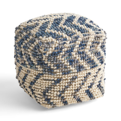 Alina Wool And Cotton Pouf by Dakota Fields