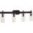 Regina 4-Light Indoor Antique Bronze Bathroom Vanity Wall Mount with Clear Glass Cylinder Shades