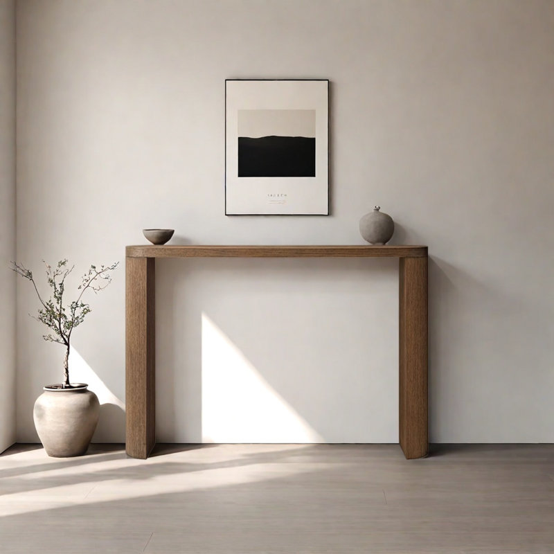 Console de style champêtre, H 33,86 po x l 35,83 po x P 9,84 po, Brun