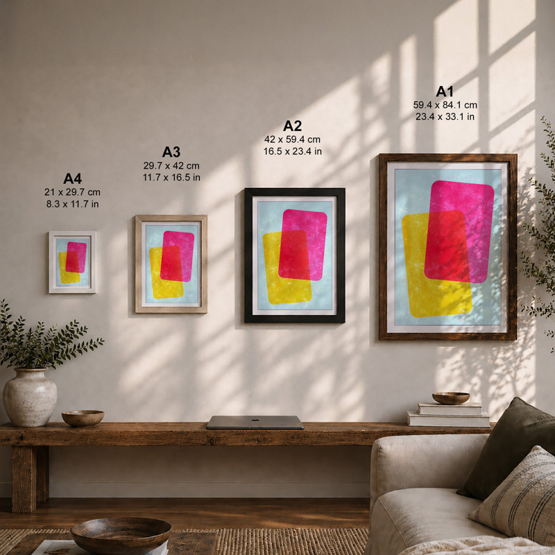 Chromatic Forms Mid-Century - Single Picture Frame Print, A1 - 84.1 x 59.4 cm, Black