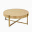 Table basse cylindrique fabriquée à la main, table ronde en bois avec piédestal robuste-130122398