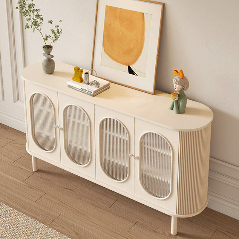 Armoire de rangement minimaliste de couleur crème, 35.43" H x 55.12" W x 13.78" D
