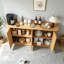 Armoire de rangement de 64 pouces en forme de vague, buffet d'angle arrondi