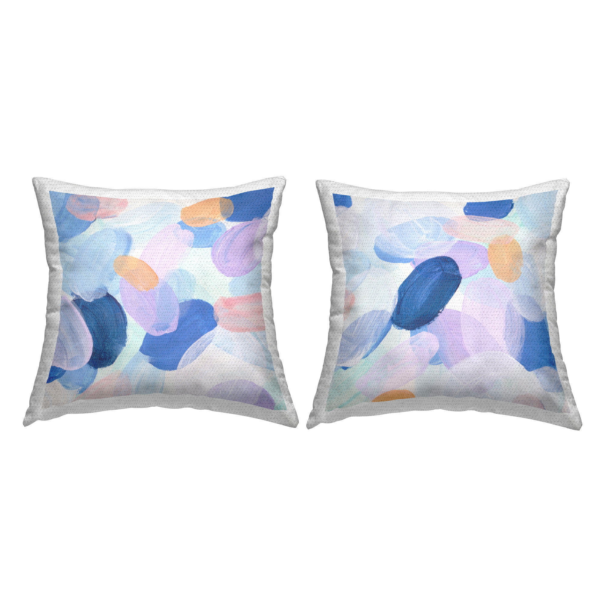 Stupell Industries Oval Lavender Blue Abstract Printed Outdoor