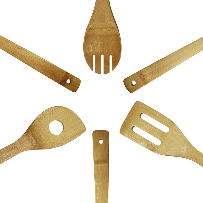 6-Piece Natural Bamboo Cooking Utensil Set
