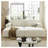 U_Style Corduroy Double Sofa Bed with 2 Pillows in White Polyester