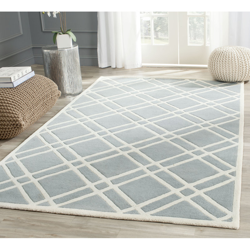 Terlton Geometric Wool Hand Woven Area Rug, Rectangle 152 x 244 cm