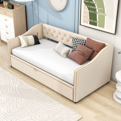 Twin to King Velvet Daybed with Pop-Up Twin Trundle