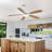 Indoor Modern 52 Inch Ceiling Fan With Dimmable 6 Speed Wind 5 Blades Remote Control Reversible DC Motor With Led Light-93097265-93097269