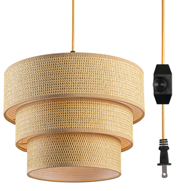 Luminaire suspendu à intensité variable de 12,2 po Rochell, lampe à intensité variable avec cordon de 15 pi, Jaune