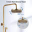 Robinet de douche en laiton antique Ensemble de robinet de douche pour salle de bain 8 po Pomme de douche à effet pluie Baignoire cascade de douche Système de douche mural avec tablette de douche