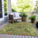 Machine Washable Indoor/Outdoor Xhevrie Green Rug