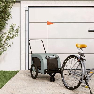 VidaXL Pet Vélo Remorque Vélo Cargo Poussette Chien Tissu et fer Oxford