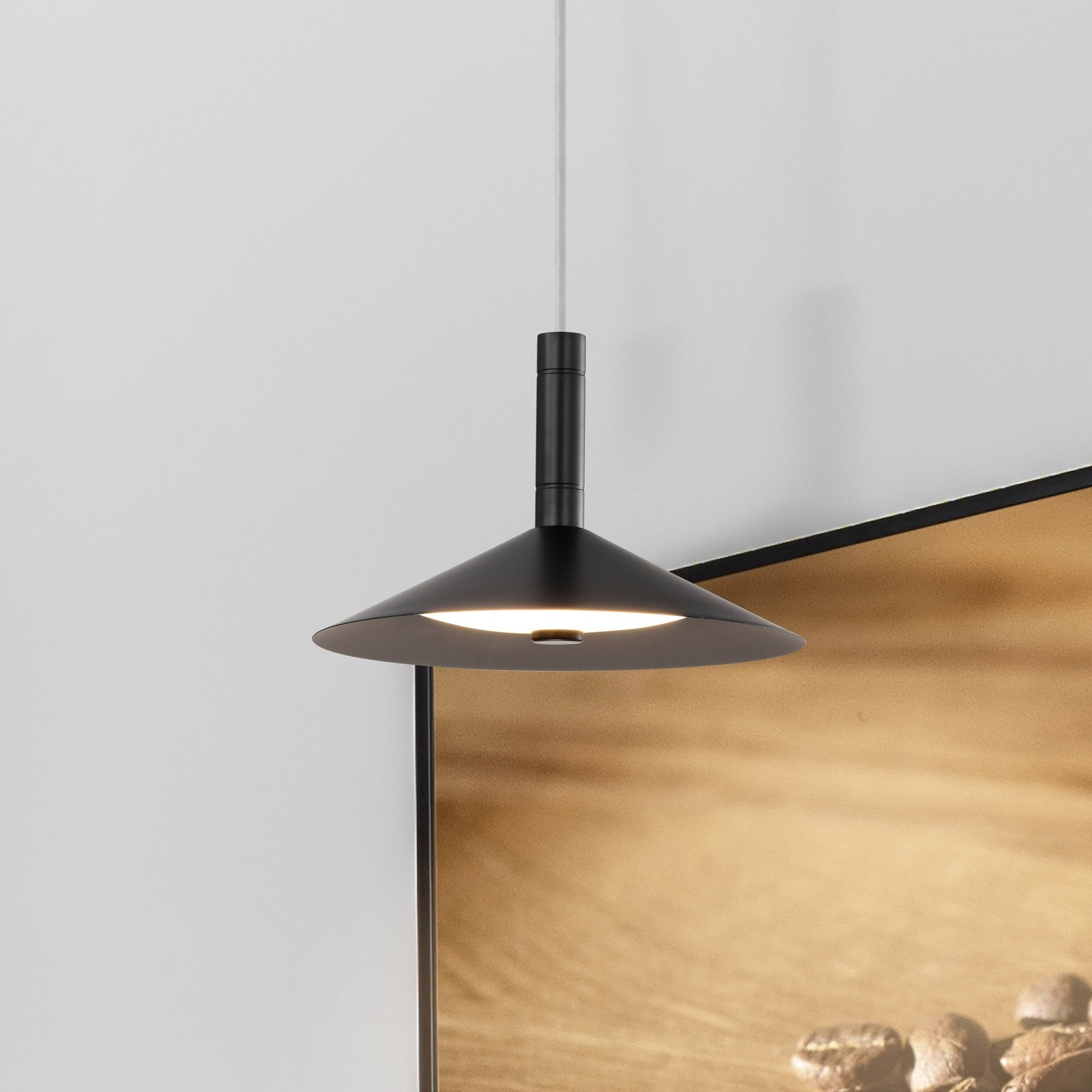 Vicente Dimmable LED Single Light Pendant, Matte Black, 151" H x 9.88" W x 9.88" D