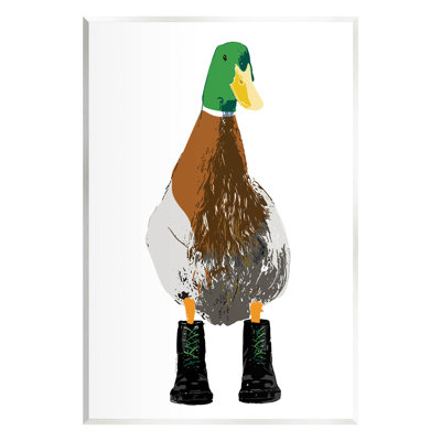 Canard colvert portant des bottes, art mural par Kamdon Kreations