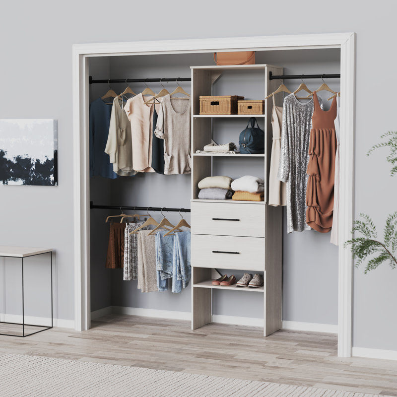SuiteSymphony 84" W -120" W Closet System Kit with Drawers