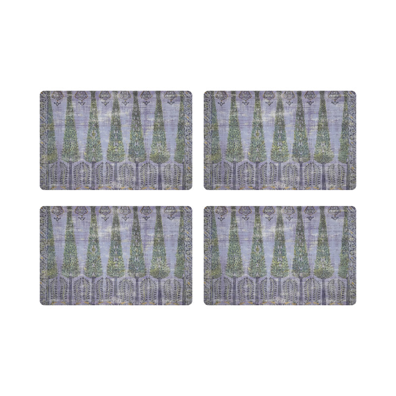 Topkapi Garden Pebbles Placemat Set, Gold/Purple