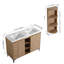 Meuble-lavabo autoportant 48 po avec lavabo double et support de rangement, portes à fermeture douce, armoire combinée