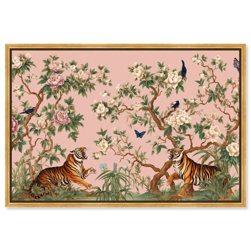 "Roaring pair II", reproduction d'art sur toile encadrée par Art Remedy, cadre doré, 45 x 30, H 31 po x l 46 po