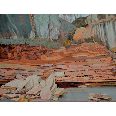 Layered River Rocks Print by Other Artist