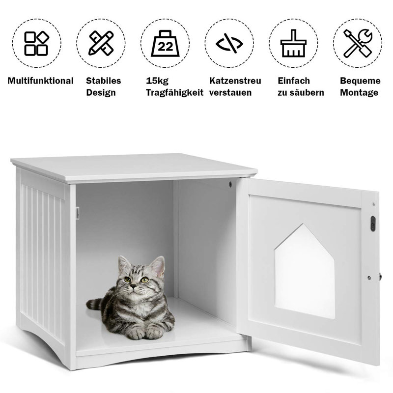 Gonzalez Litter Box Enclosure, White