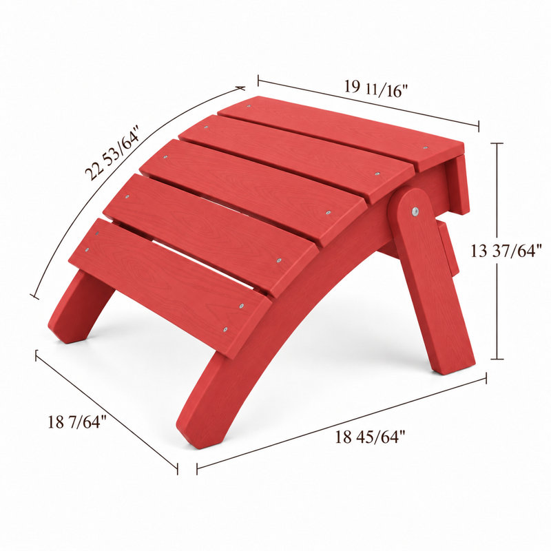 Repose-pieds Hiir Adirondack, repose-pieds pliable extérieur en plastique Adirondack , Rouge