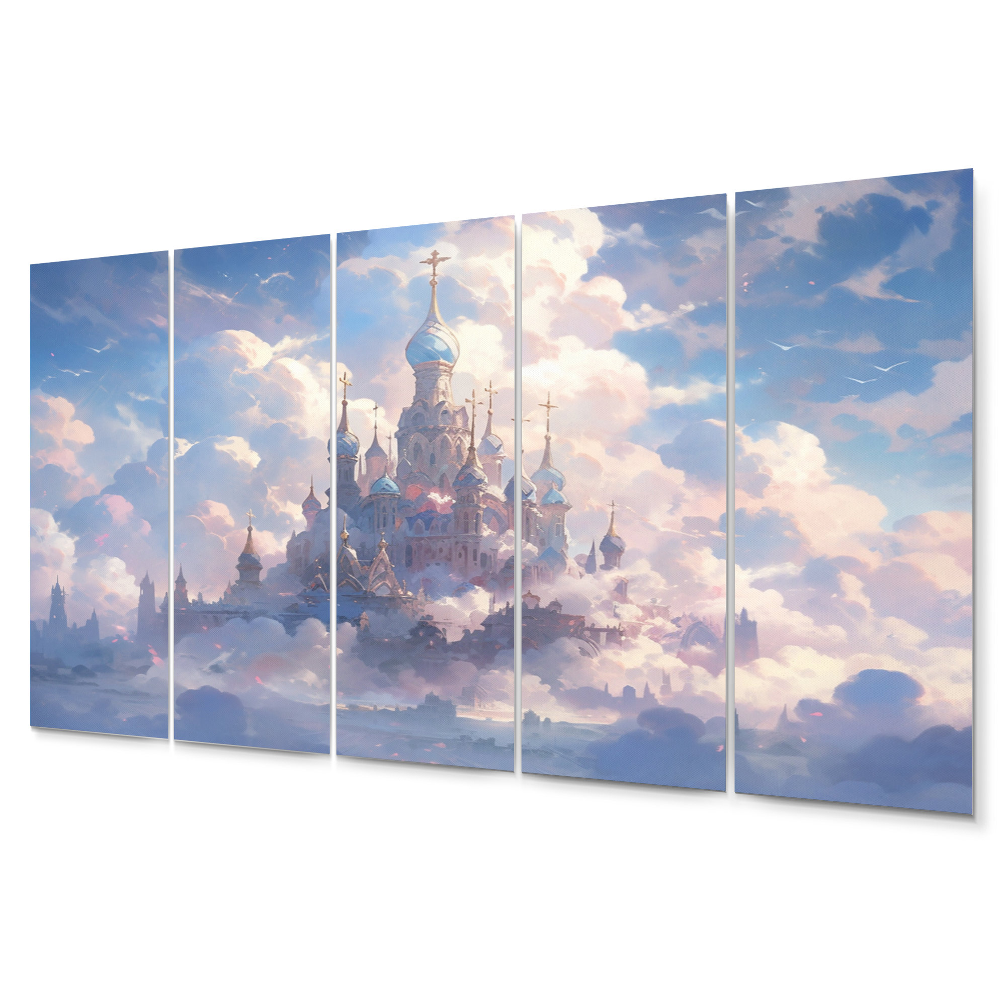 Design Art Castle In The Clouds I - Castles Metal Wall Decor Set | Wayfair