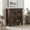 Armoire de rangement transitionnelle en bois massif l 30 po avec portes réglables Artisan