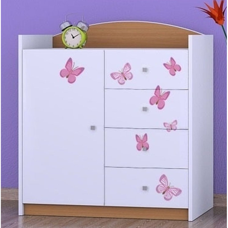 Nicoletti Kids 4 - Drawer Combo Dresser, Beech