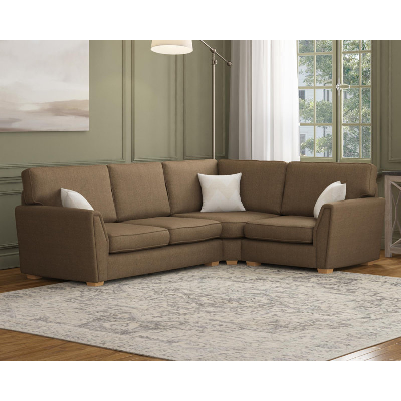 Wendleberry Corner with two seats, Fixed Back, Left Hand Facing, Brick Polyester