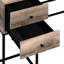 Bureau d'écriture rustique en chêne et noir avec 4 grands tiroirs - pratique pour un rangement pratique