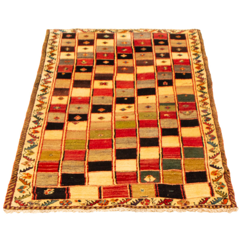 Tapis crème Helbe Gabbeh 3 pi 10 po x 6 pi 7 po